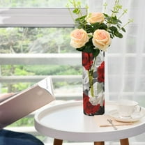 Red Grey Roses Flowers Vases for Flowers Modern Decorative Vase Home Decor for Bedroom Kitchen Living Room Centerpieces