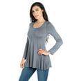 thumbnail image 2 of Women's Long Sleeve Scoop Neck Tunic Top, 2 of 4