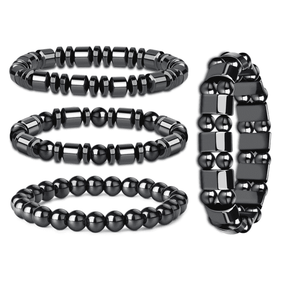 4Pcs Natural Stone Bracelet for Men & Women, Stretch Jewelry, Energy and Focus Boost for Daily Wear, Stretch Bracelet Fashion Jewelry