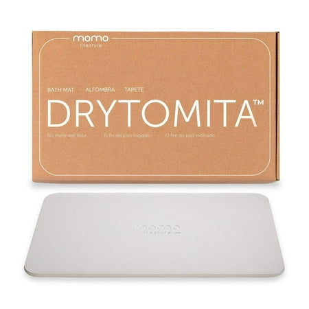 Momo Lifestyle Stone Bath Mat Drytomita 24 X 15 Linen Gray, Diatomaceous Earth, Non-Slip Super Absorbent Quick Drying Shower Mat Bathroom Accessory for Home Spa