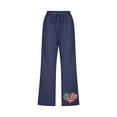 thumbnail image 4 of up to 60% off Gifts Usmixi Womens 4th of July Pants Independence Day Fashion Heart Flag Print Loose Cropped Trousers Drawstring Elastic Waist Cotton Linen Pocket Pants Navy s, 4 of 5