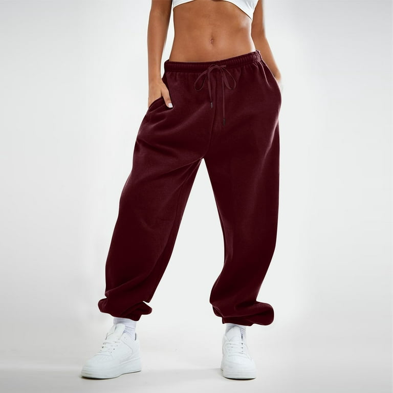 Knosfe Petite Sweatpants for Women with Pockets Drawstring Cinch Bottom  Cute Cute Sweatpants Straight Leg Athletic High Waisted Teen Girls Joggers