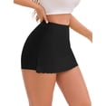 thumbnail image 4 of INSPIRE CHIC Women's Tummy Control Boyshorts Mid-Waisted Butt Lifting Lightweight Seamless Slip Shorts S Black, 4 of 5