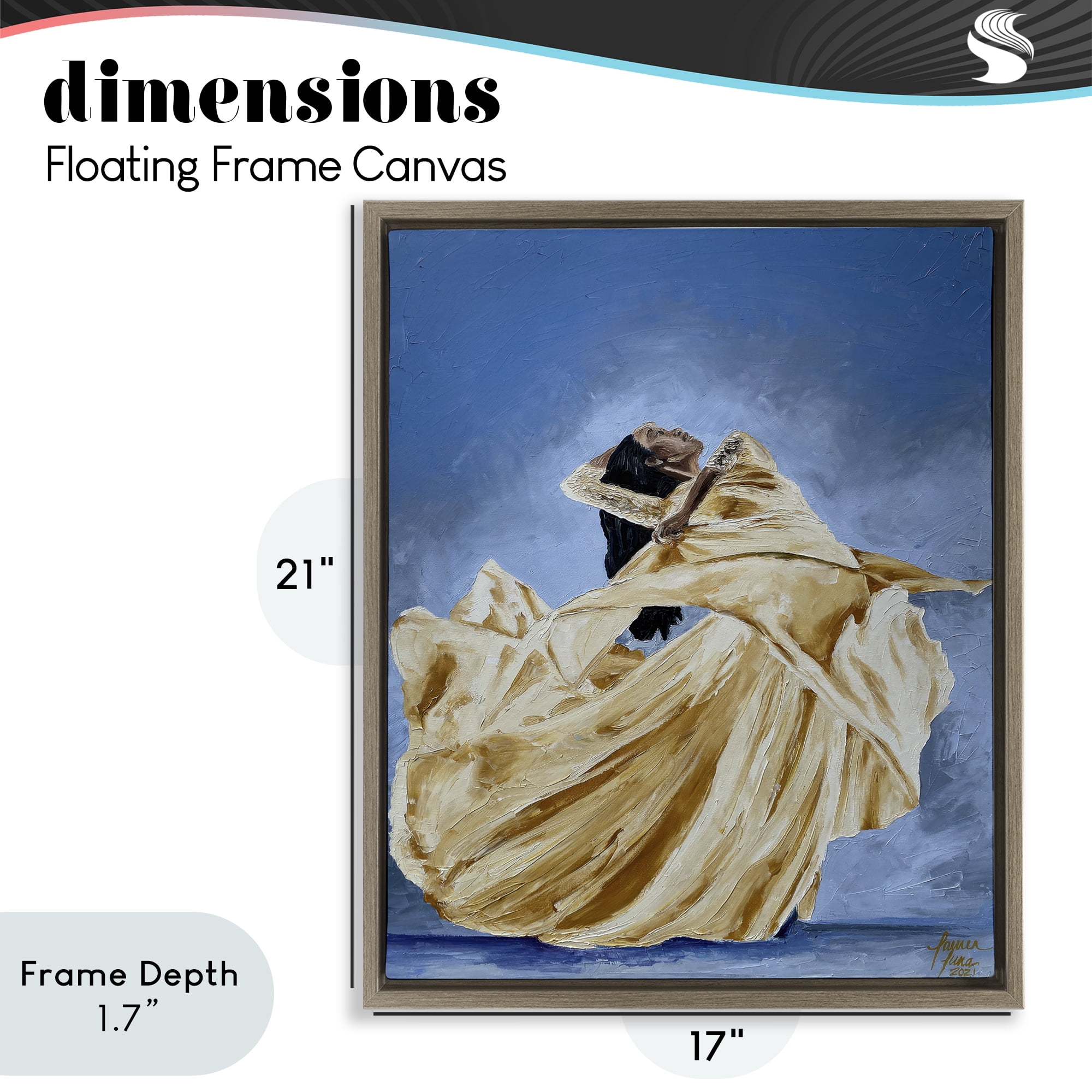 Stupell Industries Expressive Elegant Dancer Brown Framed Floater Canvas Wall Art, design by Lauren Luna