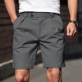 thumbnail image 3 of Mens Dress Shorts Summer Lightweight Breathable Straight Leg Loose Fit Business Casual Shorts with Pockets, 3 of 8