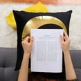 thumbnail image 3 of REGALWOVEN Polyester Gold Moon Printed Throw Pillow Covers 18"x18", Black, 2Pcs, 3 of 7