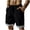 Black, variant on Mens Shorts Cotton Blend Relaxed Fit Casual Chinos Adjustable Waist Drawstring Shorts with Striped Cuffs