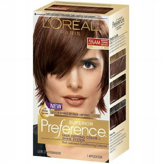 L'Oreal Superior Preference, 5-1/2 AM Medium Copper Brown 1 ea (Pack of 2)