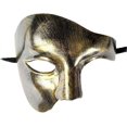 thumbnail image 3 of Masquerade Mask for Men Women Couple Phantom of the Opera Half Face Mask Black Mask Antique Gold Mardi Gras Halloween Party, 3 of 3