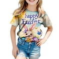 thumbnail image 4 of UngA Easter Tops for Girls Bunny Kids Graphic Tees Summer Short Sleeve Tops Funny Rabbit Toddler Girl Tshirt (Light Blue,6-7 Years), 4 of 6