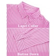 thumbnail image 5 of FEOYA Women Striped Blouses Button Down Shirts Long Sleeve Shirt Office Work Shirt Casual Fashion Button Up Tops XXL, 5 of 7