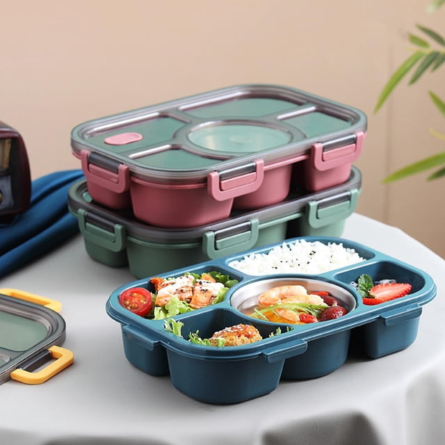 Lie-fiambrera portátil con rejilla múltiple, libre de Bpa, gran capacidad, caja para sándwich portátil, contenedores de comida para ensalada para la escuela