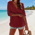 thumbnail image 4 of Gauze Hoodie for Women Sun Cover up for Women Linen Beach Cover up Gauze Coverups for Women Beach Jacket for Women Shirt Cover up Long Sleeve Swimsuit Cover Up,Wine,3XL, 4 of 9
