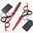 thumbnail image 1 of Ciseaux de Coupe de Cheveux en Acier Inoxydable 440C 6 Pouces Rouges pour Salon et Usage Domestique, 1 of 4