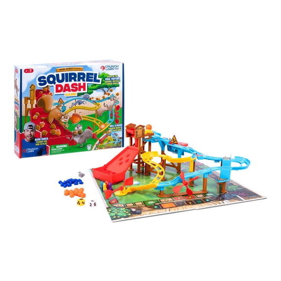 CrunchLabs Squirrel Dash Game from Mark Rober, Race Against The Clock to Collect Nuts and Win, Interactive STEM Game, Ages 6 , Moose Games