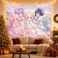 thumbnail image 3 of Magical Chibi Tea Party in Pastel Landscape, Whimsical Anime Style for Kawaii Lovers, Fantasy Room Decor, Birthday Gift, Tapestry Wall Hanging for Bedroom, Living Room and Dorm, 3 of 7