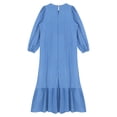 thumbnail image 5 of YONGHS Womens Abaya Long Sleeve Muslim Prayer Dress Casual Ruffle Islamic Kaftan with Pocket Blue M, 5 of 7