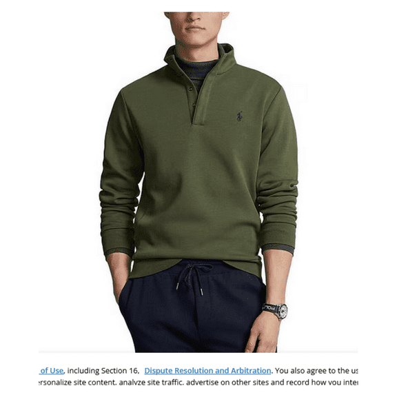 Polo Ralph LaurenDouble-Knit Quarter Snap Pullover, Green, 2LT]