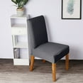 thumbnail image 3 of Amdohai Stretch Solid Diamond Lattice Dining Chair Cover Removable Washable Short, 3 of 7