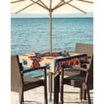 thumbnail image 3 of Hokiten Outdoor Tablecloths with Umbrella Hole & Zipper, Retro Boho 54x54 Inch Square Tablecloths, Rustic Abstract Geometric Farmhouse Aesthetic Waterproof Table Cloth, Patio/Pool Table Covers, 3 of 7