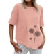 thumbnail image 1 of Blusa de manga corta con estampado de cuello redondo informal para mujer a la moda, Tops de verano Fridja ghk3752, 1 of 1