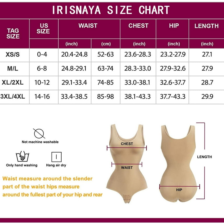 Irisnaya Shapewear Bodysuit for Women Tummy Control Body Shaper Waist  Trainer Girdle Open Bust Sexy Scoop Neck Slimming Bodysuits Tank Tops(Beige  XL-2XL) 