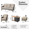 thumbnail image 6 of XIZZI Outdoor Furniture Set High Back 6 Pieces Patio Conversation Set with Gas Fire Pit Table,Beige, 6 of 8