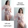 thumbnail image 4 of Ekouaer Silky Robes for Women Satin Knee Length Bride Bridesmaid Wedding Party Bathrobe Lightweight Sexy Sleepwear with Pockets, 4 of 5