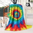 thumbnail image 2 of Colorful Rainbow Tie Dye Spiral Pattern Blanket,Comfortable Soft Lamb Wool Throw Blanket,All Season,Warm Lightweight Blankets for Sofa Bed Couch Living Room Chair,60"x80", 2 of 4