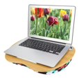 thumbnail image 4 of Cloth Cover Laptop Table, Soft Small In Size Practical Beautiful Laptop Cushion Desk, for Outdoor Travel Office Staff Colorful,Flower-Pattern,Ocean Green, 4 of 7