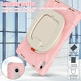 thumbnail image 3 of Elehold Hybrid Heavy Duty Rugged  Case Compatible with iPad 10th Gen 10.9" (2022) with 360 Rotating Hand Shoulder/Kickstand/Strap Shockproof Double Protection Case Cover, Cherryblossomspink, 3 of 10