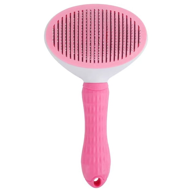 Cepillo para gatos, cepillo para perros, peine de aseo autolimpiante con masaje, eliminación eficaz del pelo muerto y la caída del pelo, apto para perros y gatos de pelo corto y largo, en polvo.