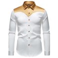 thumbnail image 4 of XDZJLR Men Shirts Fashion Color Combination Long Sleeved Large Size Casual Tee, 4 of 7
