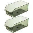 thumbnail image 1 of 2Pcs Clear Refrigerator Bins for Organized Pantry Storage Versatile And Durable Fridge Can Organizer And Food Storage Box Green One Size, 1 of 13