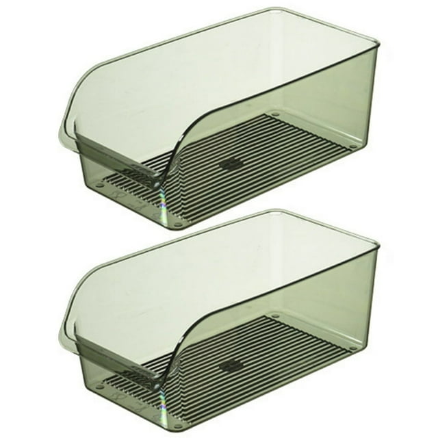 2Pcs Clear Refrigerator Bins for Organized Pantry Storage Versatile And Durable Fridge Can Organizer And Food Storage Box Green One Size