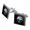 Silver, variant on Alien Head in Space Square Cufflink Set - Silver or Gold