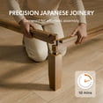 thumbnail image 3 of FitStand Queen Japanese Joinery Bed Frame, Solid Rubberwood, 1500 lbs Heavy Duty Slats Support, FSC & SGS Certified, 10 Min No-Tool Setup, Under-Bed Storage, No Box Spring Needed, Noise-Free, Walnut, 3 of 9