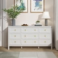 thumbnail image 4 of 9 Drawer White Dresser for Bedroom with Deep Drawers, Large Dressers & Chest of Drawers With Gold Handle, Modern Long Dressers for Closet Bedroom, Living Room (59.25" W x 15.75" D x 30.9" H), 4 of 14