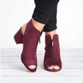 thumbnail image 5 of Sandalias de tacón grueso con boca de pez en la parte delantera de color liso para mujer, zapatos de tacón alto Wmkox8yii hfjk416, 5 of 5