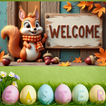 thumbnail image 2 of Decorative Design Welcome Banner Autumn Squirrel Animal Theme for Indoor Decoration Seasonal Decor Photo Shoot, 2 of 9