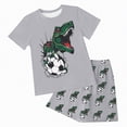 thumbnail image 6 of HCNTES Toddler Baby Boy Spring Clothes Dinosaur Print Short Sleeve T-Shirt Top + Elastic Waist Shorts Set Summer Outfit For 18-24 Months 2t 3t 4t 5t 6t Summer Pjs kids(Z01-Grey,9-10 Years), 6 of 6