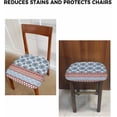 thumbnail image 5 of Dining Room Chair Seat Covers Set of 4 Bohemian Floral Geometric Stripe Removable Stretch Chair Seat Cushion Slipcovers Protector for Holiday Party Festival Decoration, Blue Yellow, 5 of 5
