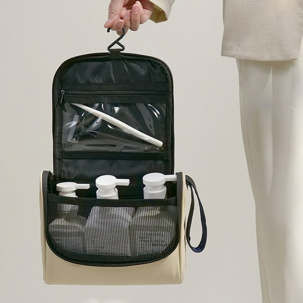 Large Capacity Travel Toiletry Bag | Portable Dry Wet Separation Makeup Organizer | Waterproof Polyester Wash Bag | Multi-Compartment Design | Hanging Hook | 8.9x7.3x3in | Business Trip Storage