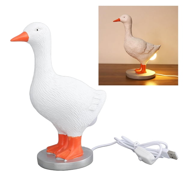 Lámpara De Huevo Que Pone Pato, Control De Botón De Lámpara De Mesa De Ganso Divertido De Resina Para El Hogar