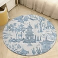 thumbnail image 6 of Zen Garden Blue Round Carpet Circle Rug Outdoor Patio Area Rug Washable Large Area Rugs Hallway Room Decor Fitness Mats, 6 of 8