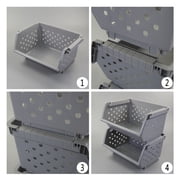 Buyitt Plastic Stackable Storage Baskets Ser of 3