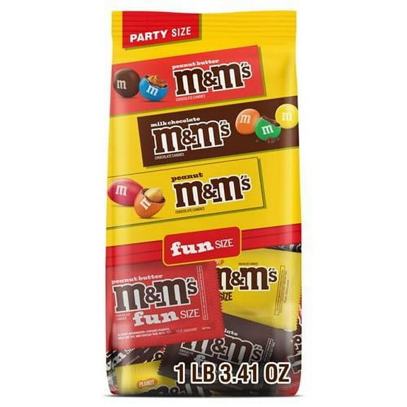M&M's Milk Chocolate Candy Fun Size Variety Pack, Party Size - 19.41 oz Bulk Bag-Pack of 2