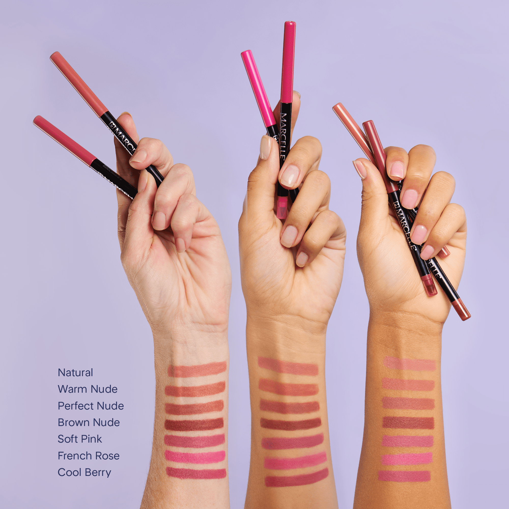 Marcelle 2-in-1 Retractable Plumping Lip Liner, Brown Nude, A creamy, volumizing lip liner