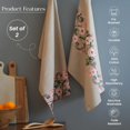 thumbnail image 2 of KKFEN-The Fine Living Co. 100% Cotton Kitchen Towels Set of 2, 18 x 28 inches, Ornamental Printed Dish Towels, Kitchen Hand Towels, Boho Tea Towels- Multifunctional, Stylish, Absorbent, Soft, 2 of 4