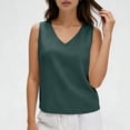 thumbnail image 4 of XuJwPNcy Womens Sleeveless Tank Tops V Neck Breathable Cotton Linen Tees Thin Loose T Shirts Basic Summer Beach Resort Wear, 4 of 6